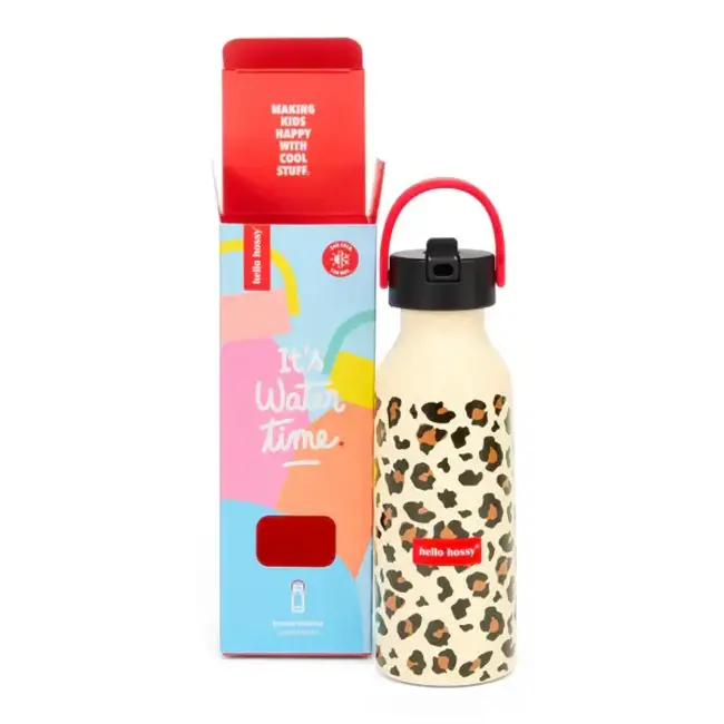 HELLO HOSSY GOURDE LÉGÈRE & ANTI-DÉRAPANTE 500ML "LEOPARD"