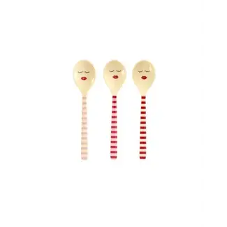 RICE 3 PETITES CUILLÈRES RICE - PINK AND RED STRIPED