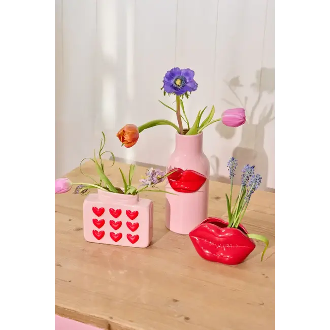 RICE VASE CÉRAMIQUE RICE - LÈVRES ROUGES