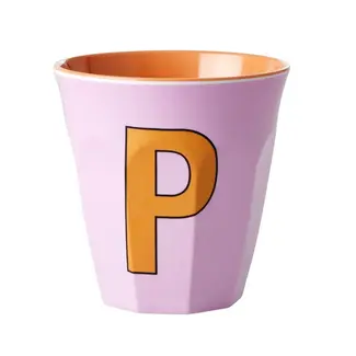 RICE GOBELET ALPHABET RICE - LETTRE P - PLAIN PINK