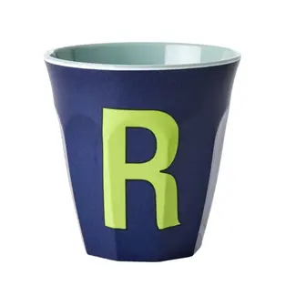 RICE GOBELET ALPHABET RICE - LETTRE R - PLAIN BLUE