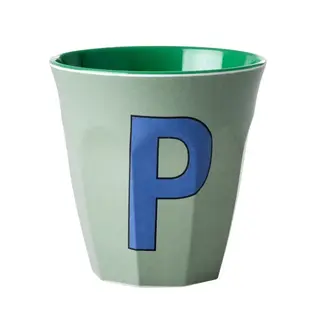 RICE GOBELET ALPHABET RICE - LETTRE P - PLAIN BLUE