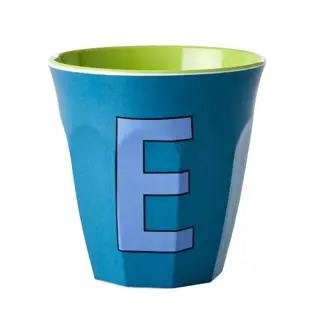 RICE GOBELET ALPHABET RICE - LETTRE E - PLAIN BLUE