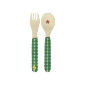 RICE CUILLÈRE & FOURCHETTE BÉBÉ RICE - HERO GREEN