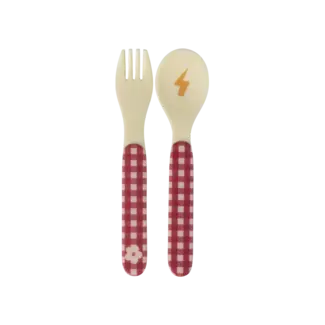 RICE CUILLÈRE & FOURCHETTE BÉBÉ RICE - HERO PINK