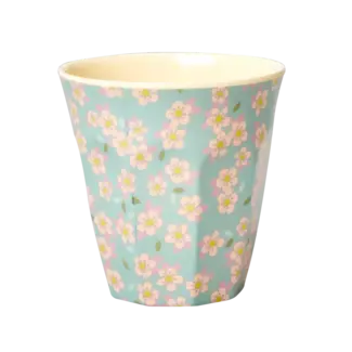 RICE GOBELET MEDIUM RICE - FLOWER PRINT - BLUE