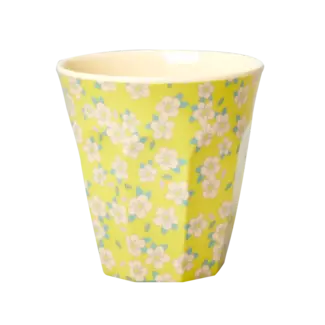 RICE GOBELET MEDIUM RICE - FLOWER PRINT - YELLOW