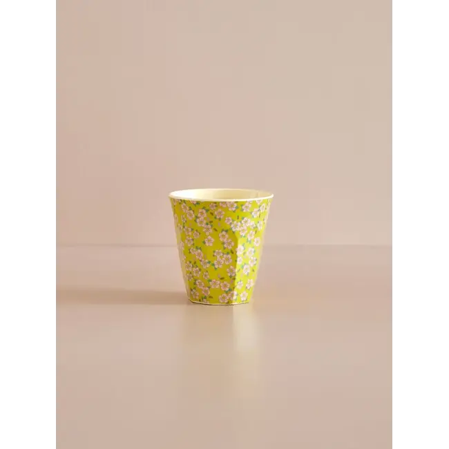 RICE GOBELET MEDIUM RICE - FLOWER PRINT - YELLOW
