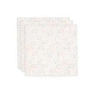 JOLLEIN SET 3 LANGES COTON 70X70CM - ELEPHANT TALES