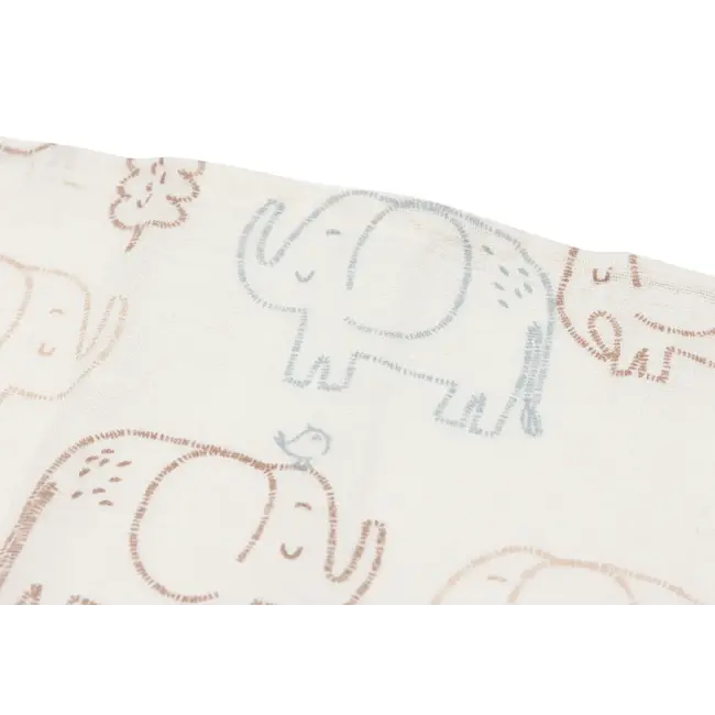 JOLLEIN SET 3 LANGES COTON 70X70CM - ELEPHANT TALES