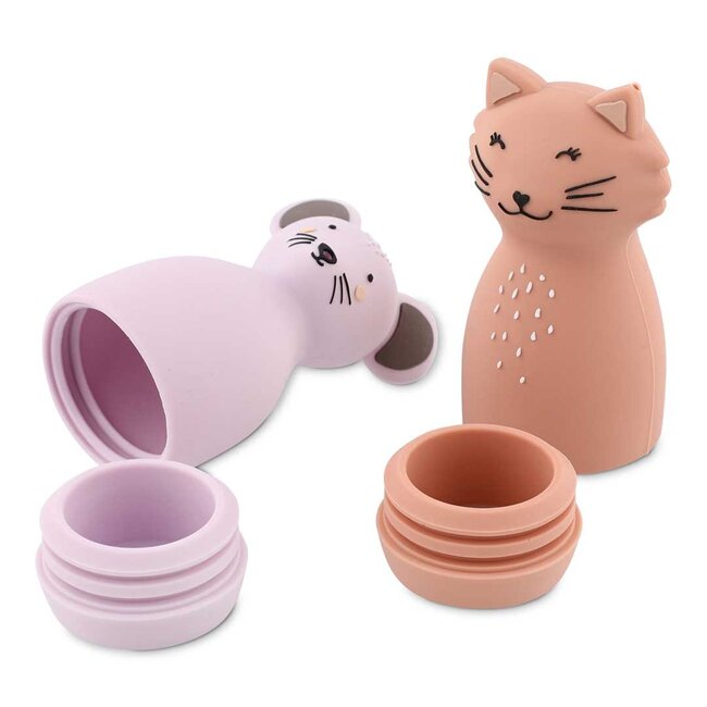 TRIXIE 2 JOUETS DE BAIN ASPERGEUR - MME CHAT / MME SOURIS