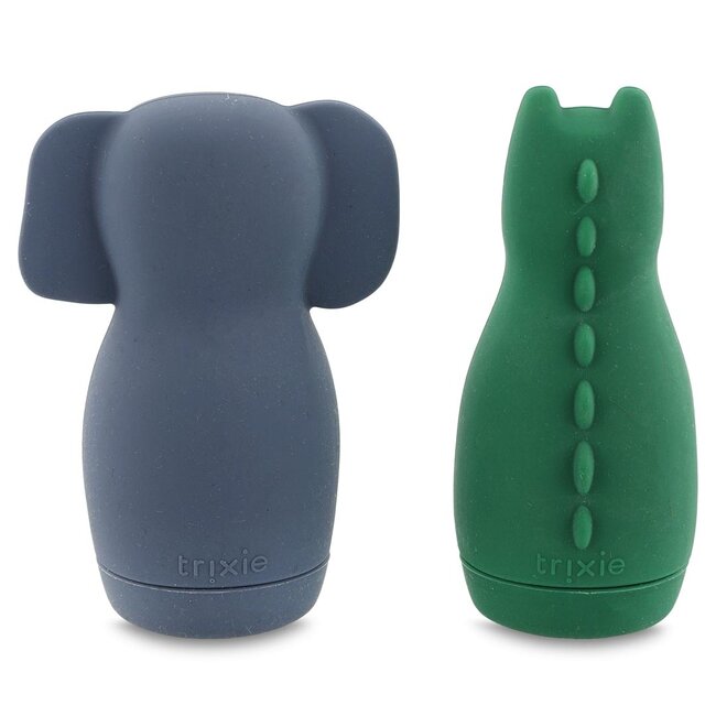 TRIXIE 2 JOUETS DE BAIN ASPERGEUR - MR ELEPHANT / MR ALLIGATOR