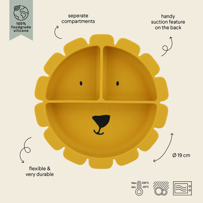 TRIXIE ASSIETTE VENTOUSE COMPARTIMENTÉE SILICONE - MR LION