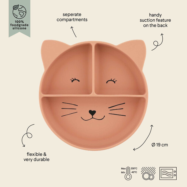 TRIXIE ASSIETTE VENTOUSE COMPARTIMENTÉE SILICONE - MME CHAT