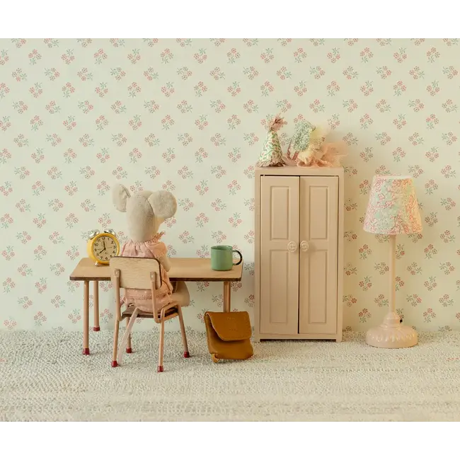 MAILEG ARMOIRE DOUBLE PORTES SOURIS - ROSE CLAIR