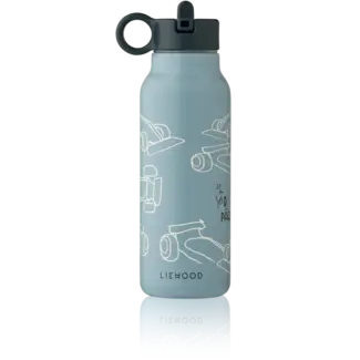 LIEWOOD GOURDE 350ML "FALK" RACE CAR / BEACH BLUE