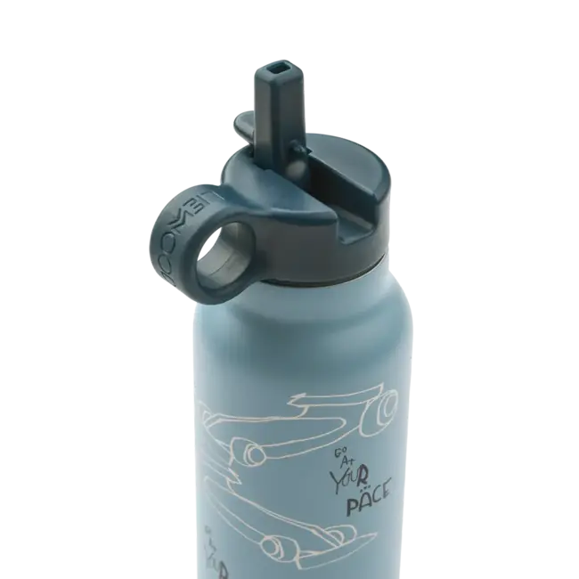 LIEWOOD GOURDE 350ML "FALK" RACE CAR / BEACH BLUE