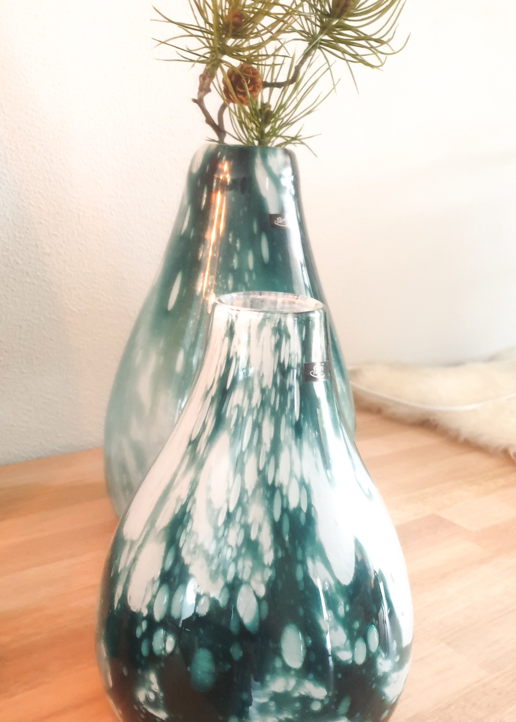 Peri Design Glazen vaas Green Clouded