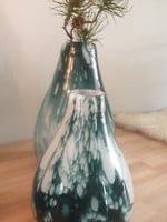 Peri Design Vaas Green Clouded glas handmade 23 cm hoog