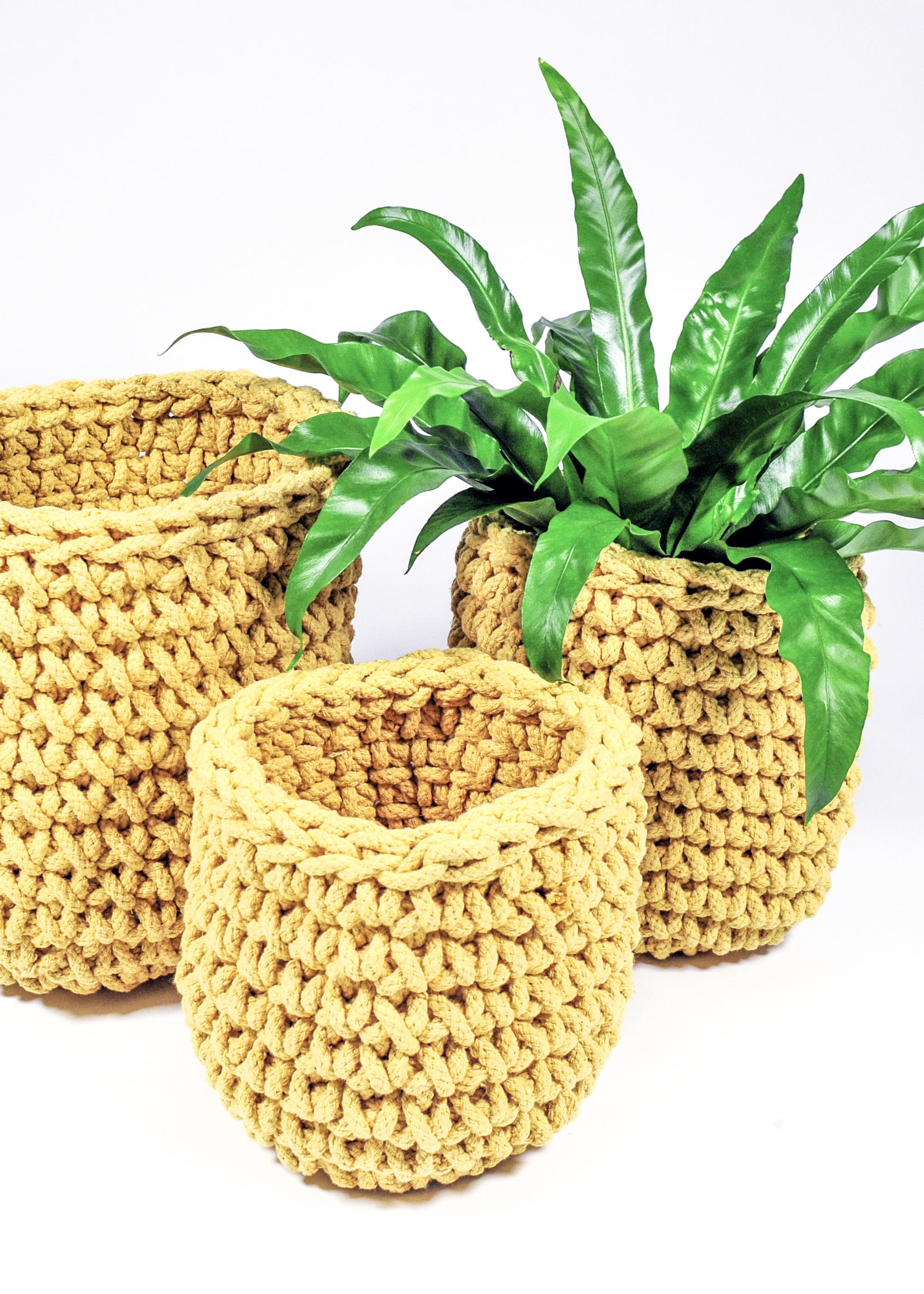 Light & Living Manden set van 3 stuks honingkleur/oker