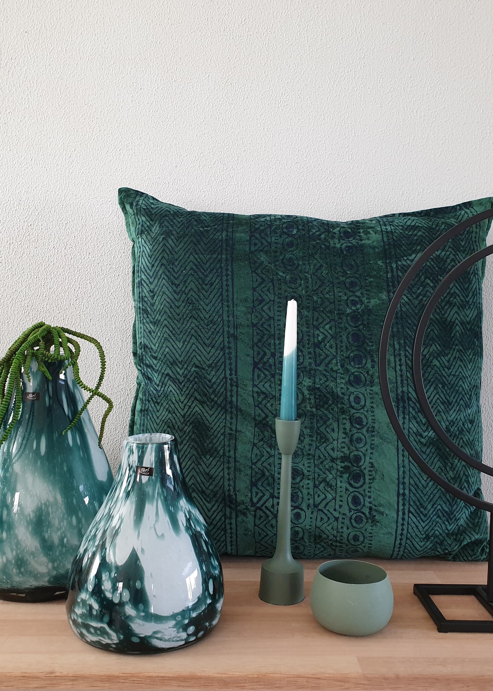 Only Natural Kussen green velvet XL 60 x 60 cm