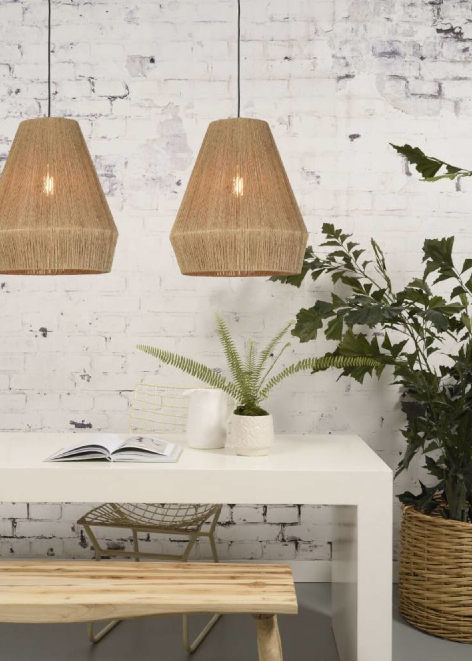 Good&Mojo Hanging lamp Iguazu jute natural, S