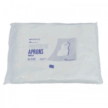 Disposable polyethyleen halterschorten wit