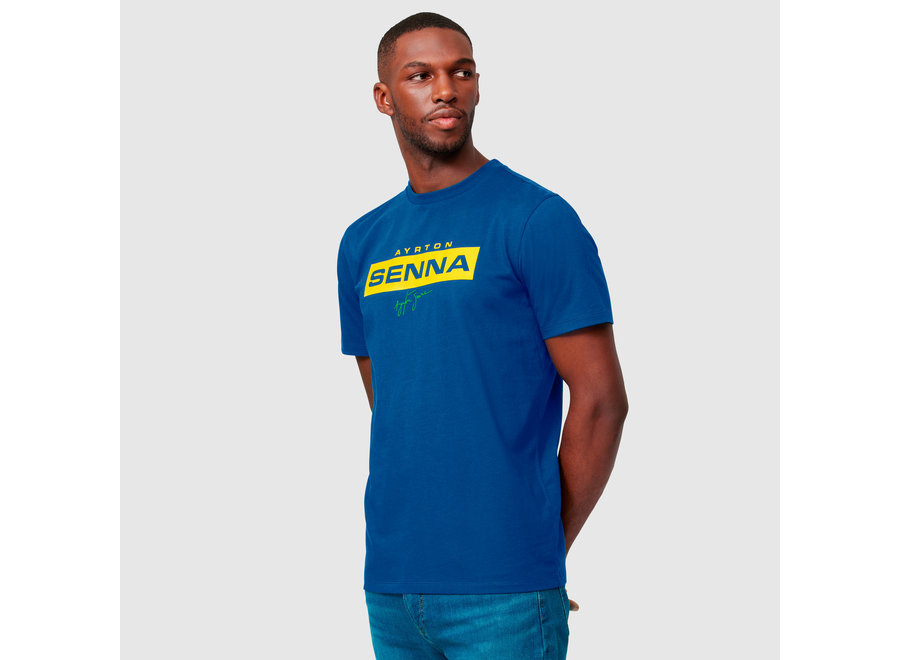 Ayrton Senna Logo T-shirt blauw