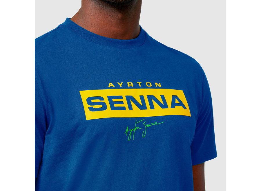 Ayrton Senna Logo T-shirt blauw