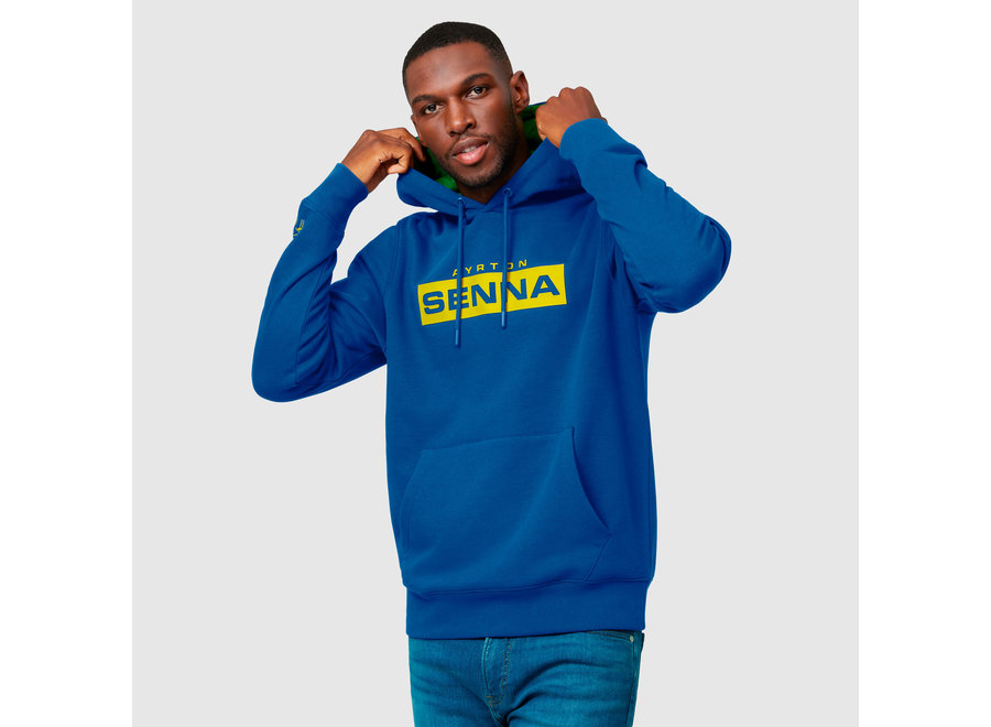 Ayrton Senna Logo Hoody Blauw