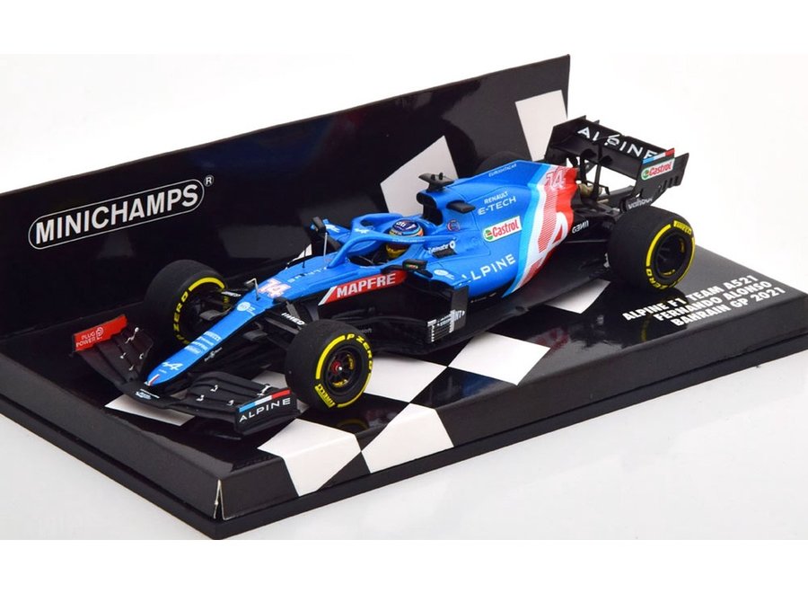 Fernando Alonso Schaalmodel Alpine F1 Team 2021 1:43