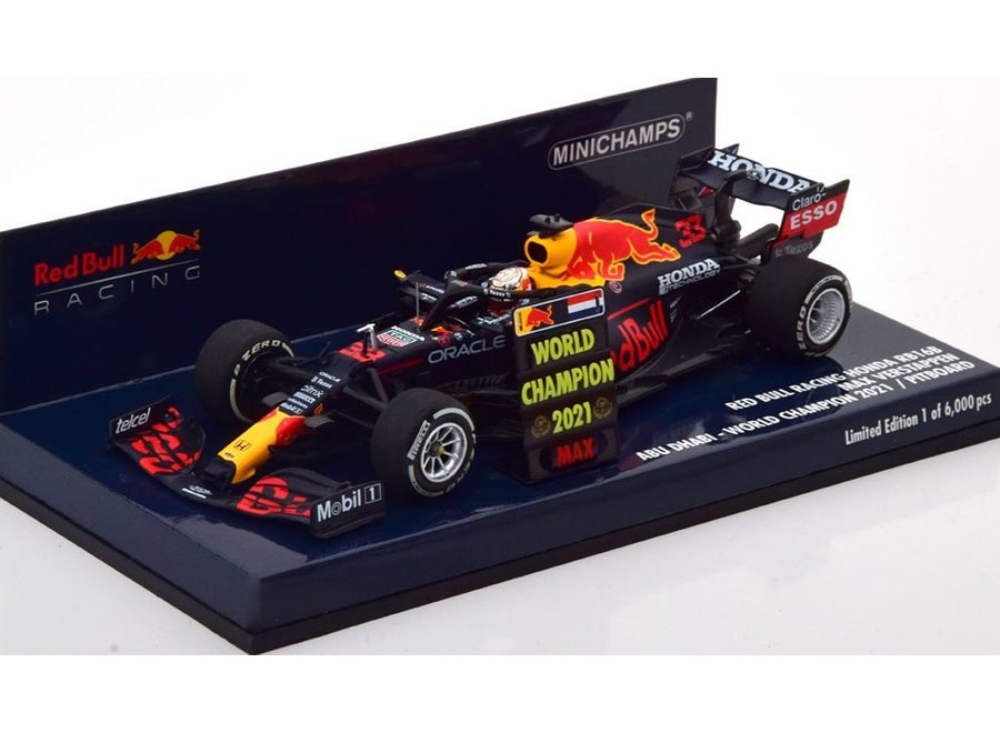 Red Bull Racing Honda RB16B GP Abu Dhabi 2021 World Champion Inkl. Pitboard Max Verstappen 1-43 Minichamps Limited