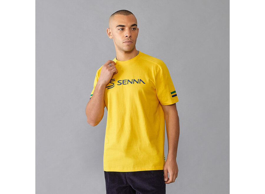 Ayrton Senna Stripe Shirt Yellow