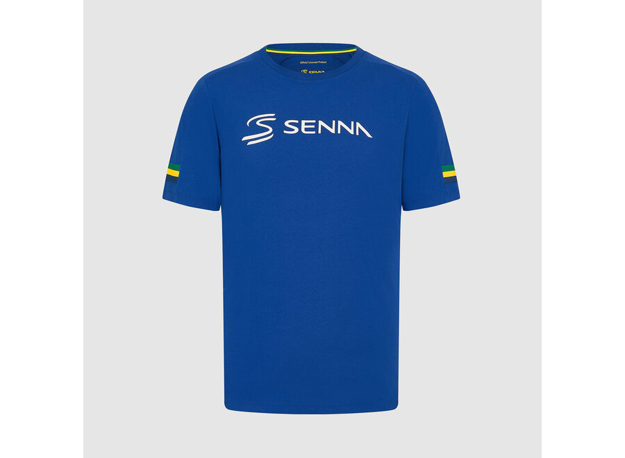 Ayrton Senna Stripe Shirt Blauw