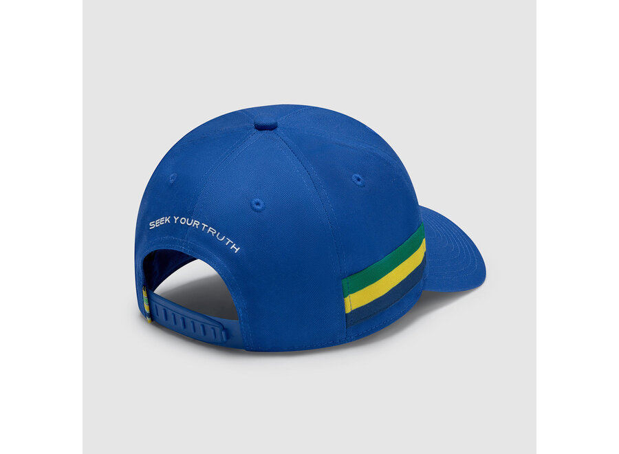 Ayrton Senna Stripe Logo Cap Blauw