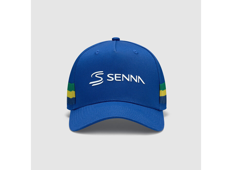 Ayrton Senna Stripe Logo Cap Blauw