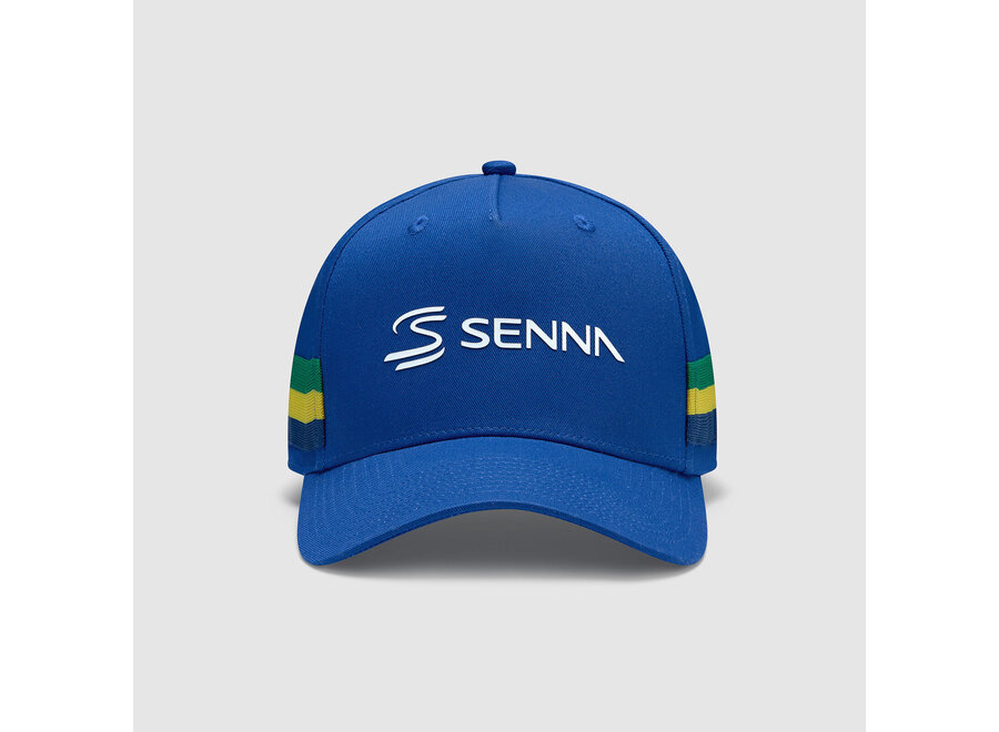 Ayrton Senna Stripe Logo Cap Bleu