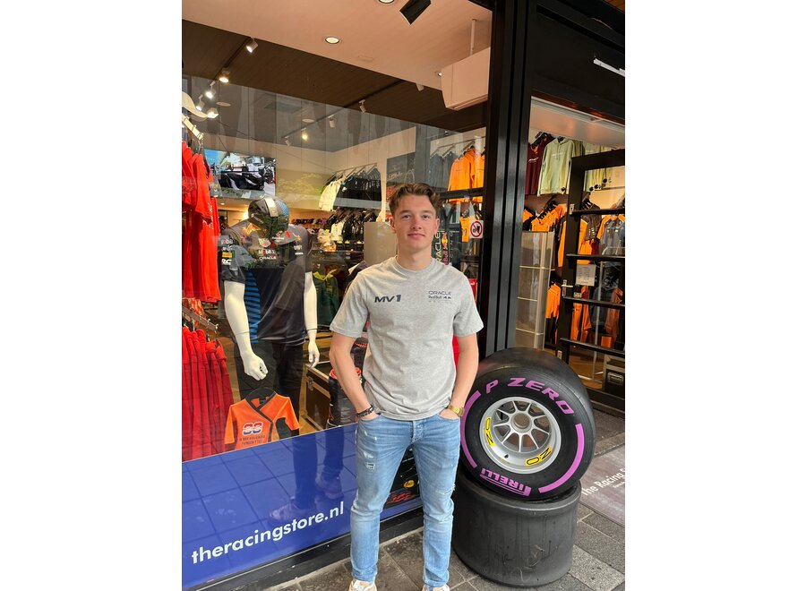Max Verstappen Helm Shirt Grey 2024