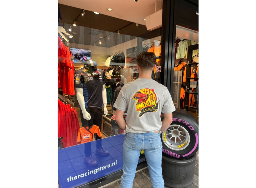 Max Verstappen Helm Shirt Grijs 2024