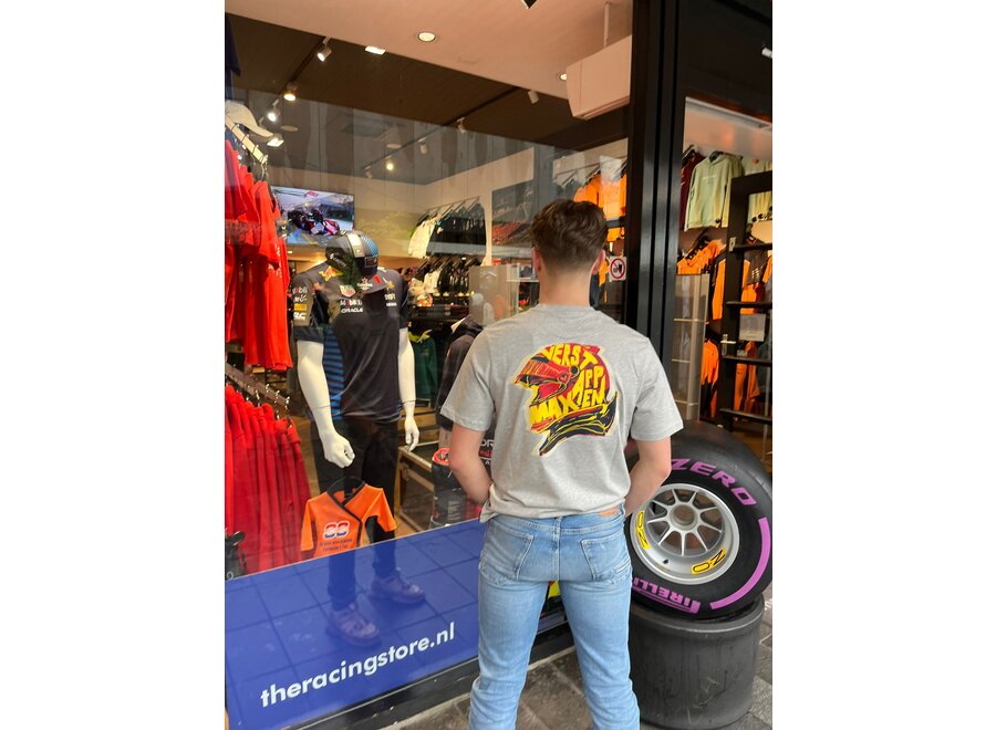 Max Verstappen Helm Shirt Grijs