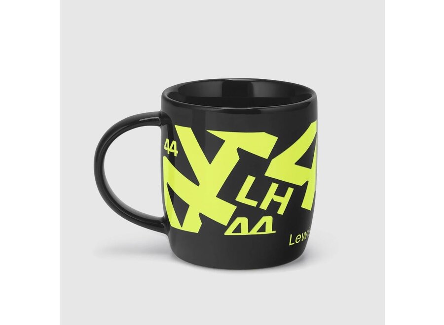 Lewis Hamilton Mug #44 Zwart Neon