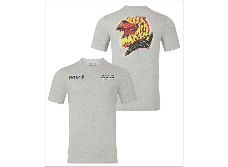 Max Verstappen Helm Shirt Grijs