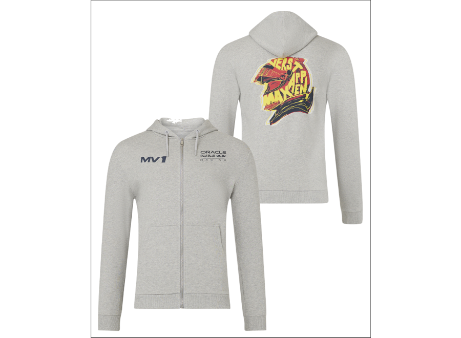 Max Verstappen Helm Hoody with Zipper Grey 2024