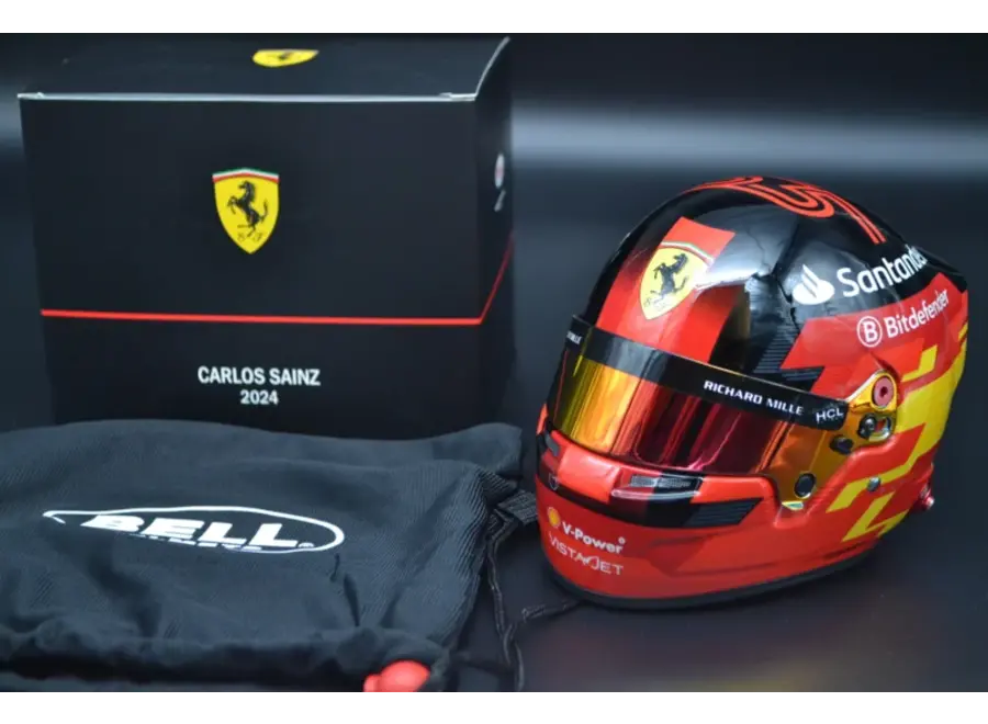 Carlos Sainz Scuderia Ferrari Mini Helmet 2024 1:2