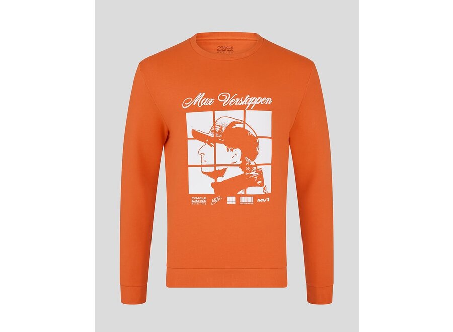 Max Verstappen Puzzle Sweatshirt Orange 2025