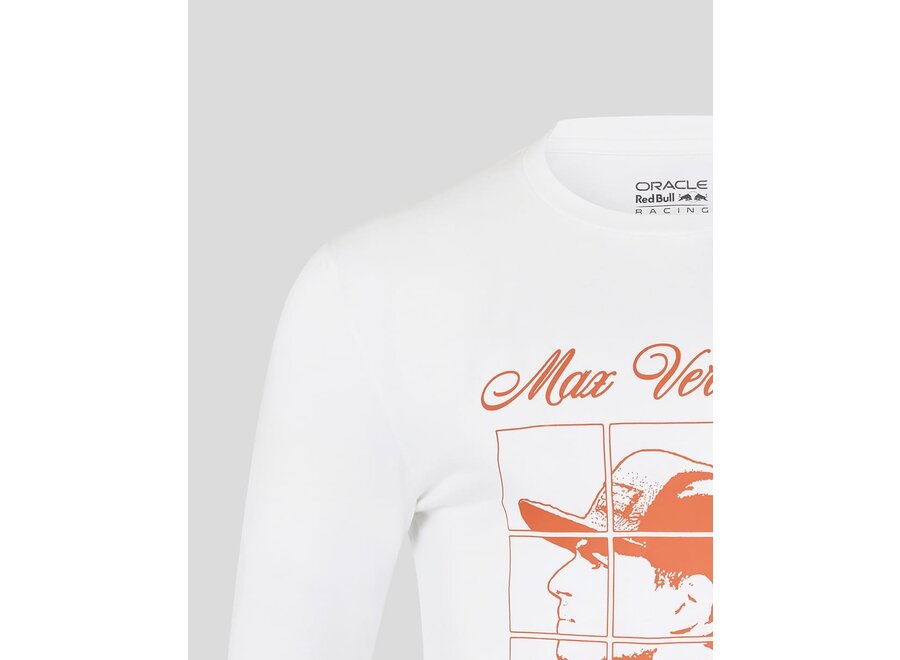 Max Verstappen Langarm Puzzle T-Shirt Weiß 2025