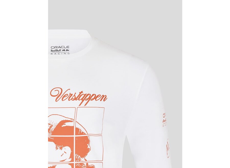 Max Verstappen Langarm Puzzle T-Shirt Weiß 2025