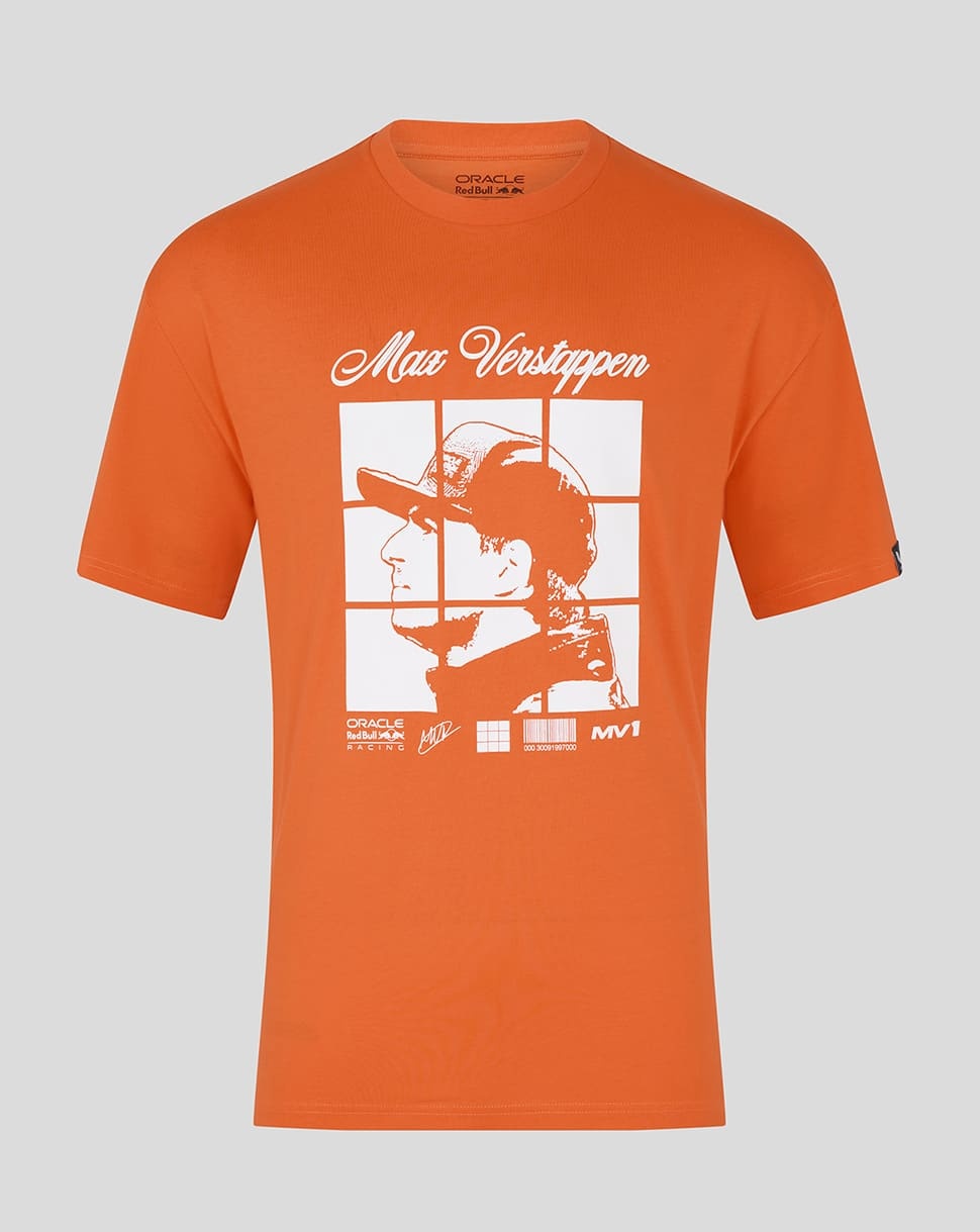 Max Verstappen Puzzle T-Shirt Orange 2025 - The Racing Store