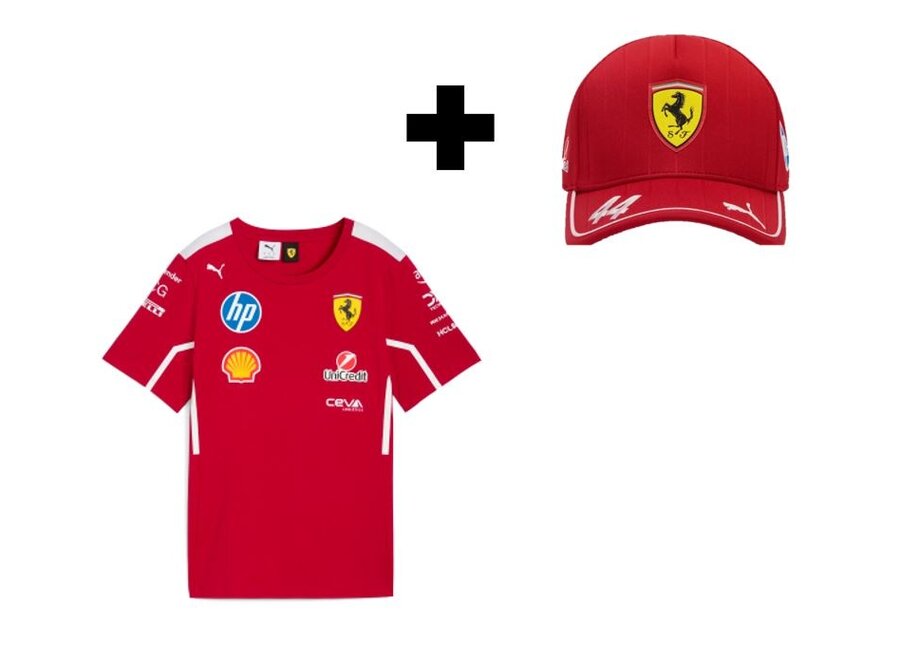 Ferrari Shirt and Hamilton Cap 2025