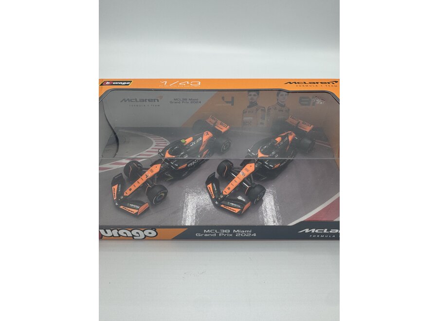 McLaren Two Pack MCL38 Miami GP 2024 Norris en Piastri